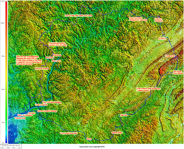 Tuscaloosa Locks Touring topo map (click to enlarge and see detail)