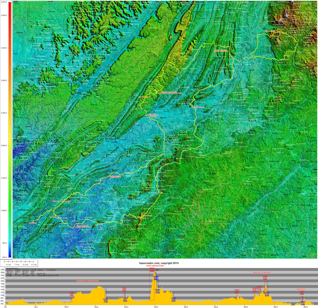 topocreator.com - annotated map of the heart of the south race (click to enlarge)