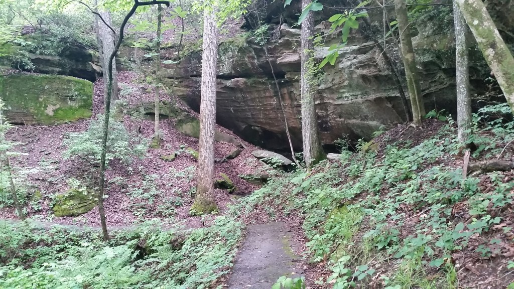 Trail and cave wall - at first I thought this was the natural bridge.