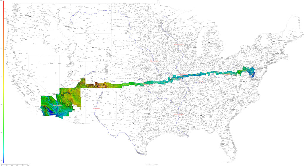 2015 Race Across America route with major river crossings labeled (click to enlarge)
